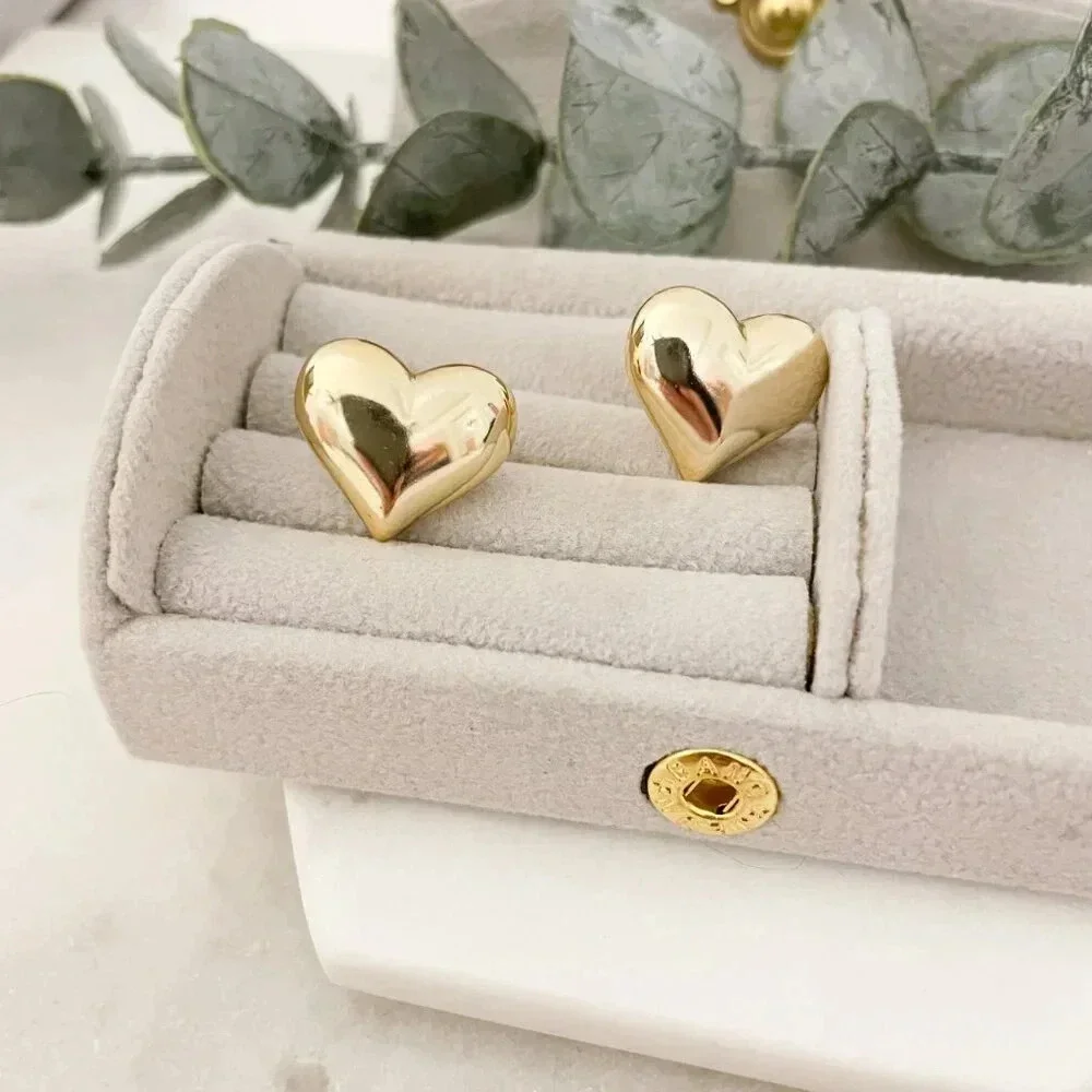 925 Sterling Silver Heart Stud Earrings Large Heart Earrings Heart Studs